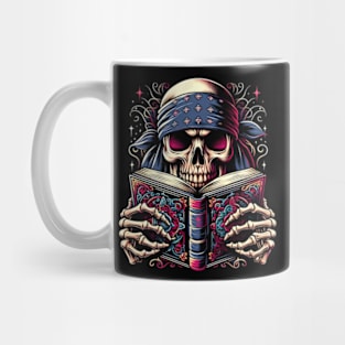 skeleton reading death note Mug